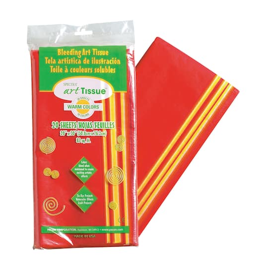 Pacon® Spectra® Art Tissue™ 20" x 30" Assorted Warm Colors Sheets, 20ct.